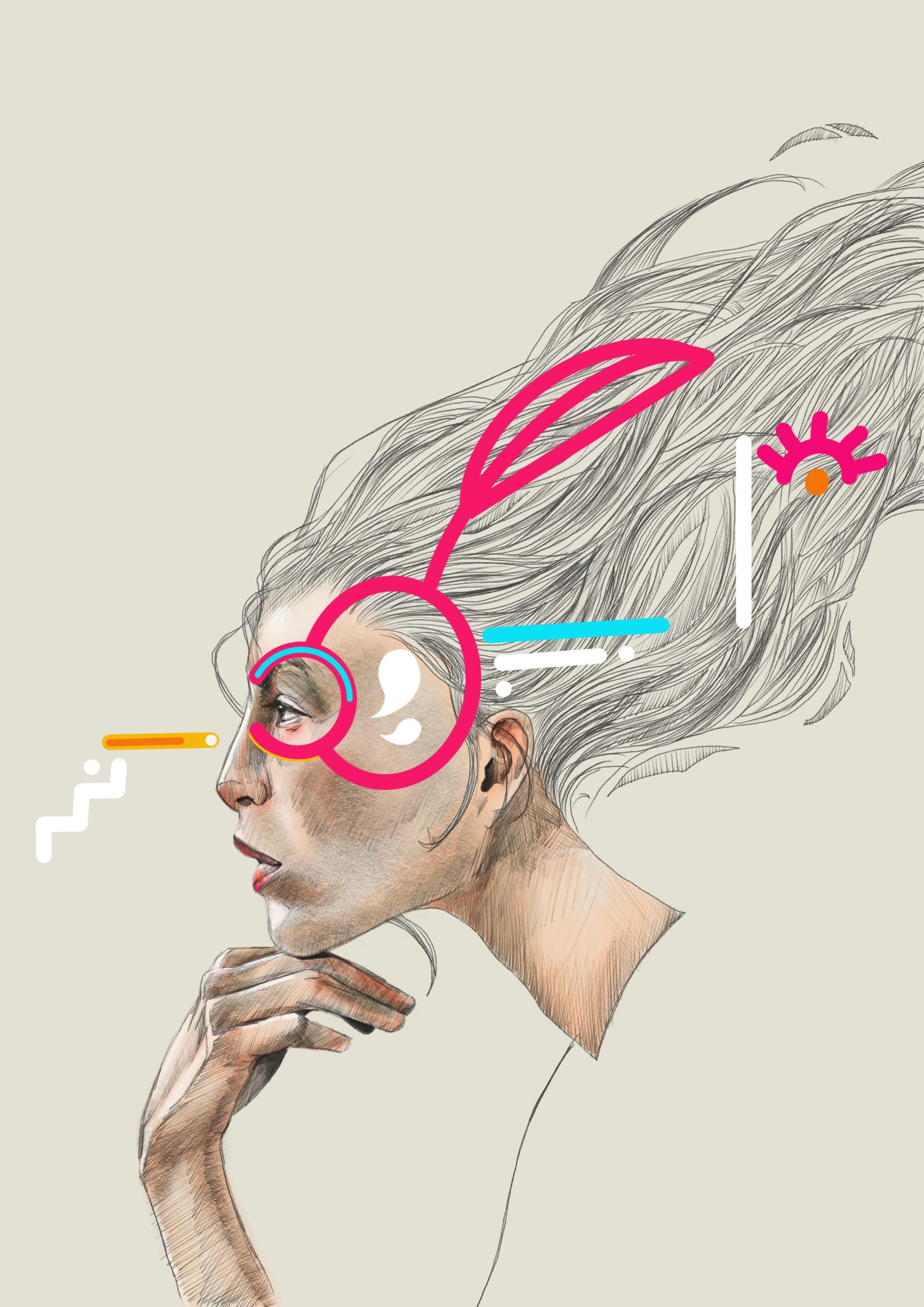 Plume, illustration digitale par Priscilla Seiller
